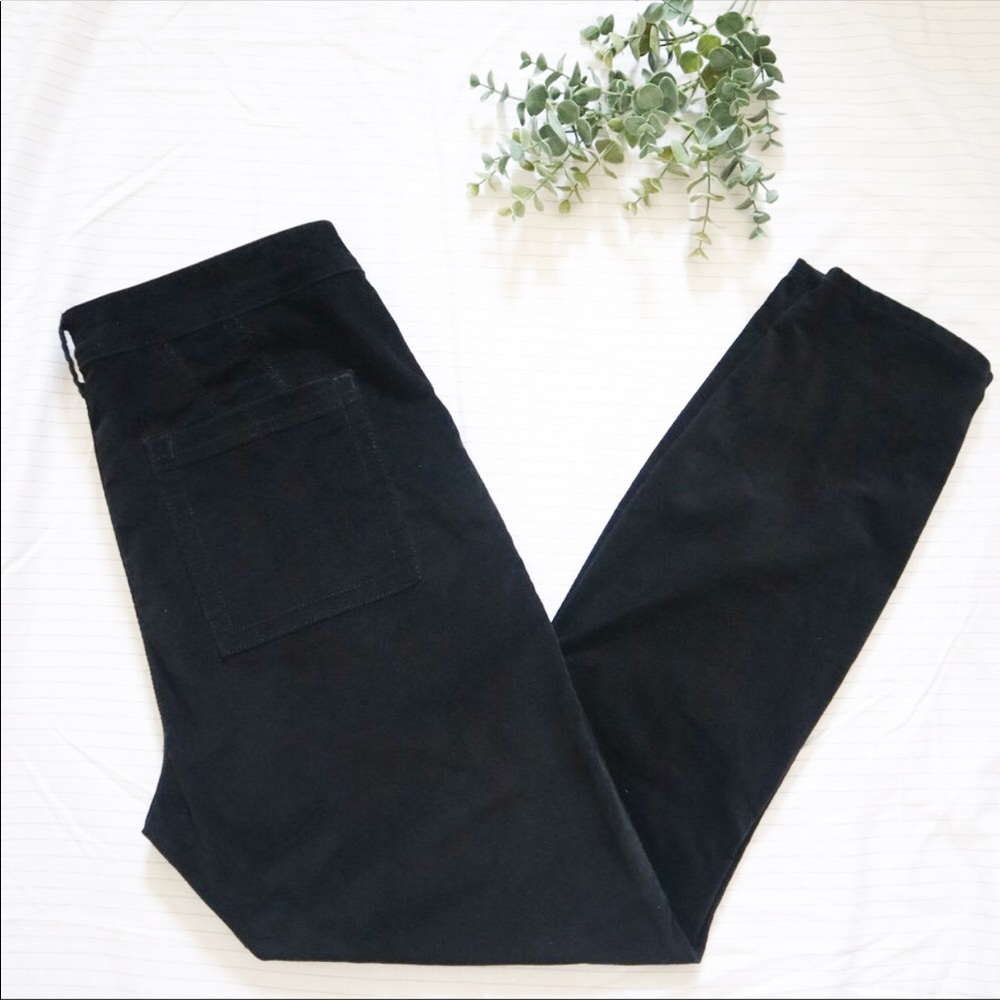ANTHROPOLOGIE Velvet High Rise Cropped Pant Black